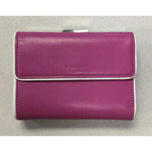 Coach Pink Leather Wallet – Snap Closure (Women’s)